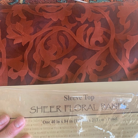 World Market Sheer Floral Panel!Sleeve Top 40 x 84” - Picture 2 of 5